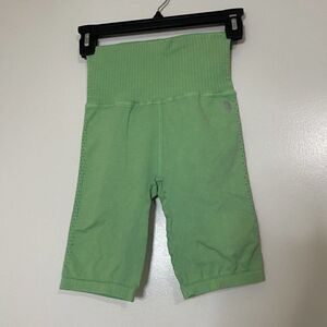 Free people FP movement High waist Seamless ribbed Bike shorts Green size XS